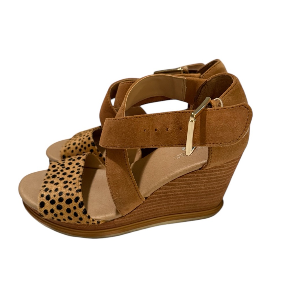 Brown Leopard Print Wedge Sandals